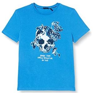 IKKS T-shirt voor jongens, Medium Blauw, 6 Jaren