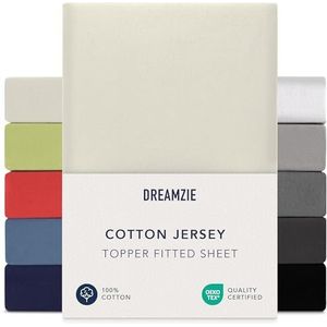 Dreamzie - Boxspring Hoeslaken - Beige - 140x200 cm - 160x200 cm - 100% Katoenjersey - Hypoallergeen - Oeko-Tex