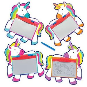 Baker Ross Rainbow Unicorn Magic Slates AW674 Magic Tekenboards, perfect voor kinderfeestjes of cadeau-ideeën,gesorteerd