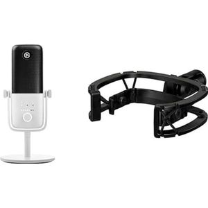 Elgato Wave: 3 White - Premium studiokwaliteit USB-condensatormicrofoon, voor Mac, PC & Elgato Shock Mount - Maximale isolatie van vibratiegeluid, speciaal gemaakt voor Elgato Wave:1/3 microfoons