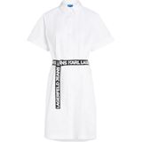 Karl Lagerfeld - A3W13030 - Popeline Jurk - Wit - Katoen - Korte Mouwen