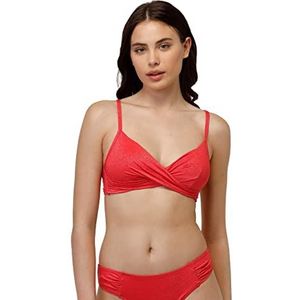 LOVABLE Plain Lurex bikini-beha voor dames met uitneembare voering, rood (koraal), 36 / D