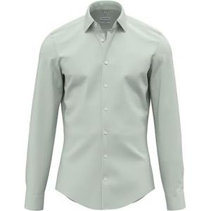 Seidensticker Zakelijk overhemd voor heren, extra slim fit, strijkvrij, kent-kraag, lange mouwen, 100% katoen, groen, 39