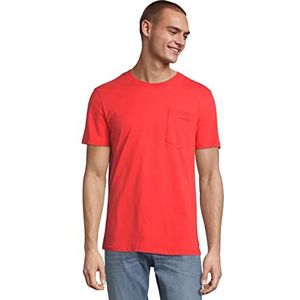 TOM TAILOR Denim Uomini T-shirt met borstzak 1026922, 20013 - Blood Orange, S