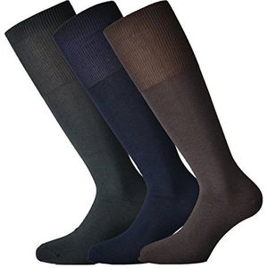 Fontana Calze - 3 paar lange sokken van warm katoen, elastisch, comfortabel en versterkt, gesorteerd, 39-41 EU