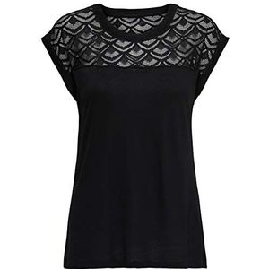 ONLY Onlnicole Life S/S Mix Top Noos JRS T-shirt voor dames, zwart, XXS