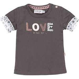 Dirkje baby meisjes t-shirt Love met kanten mouwen Grey.