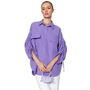 Trendyol Overhemd - Paars - Oversize,Paars,40, Paars, 38