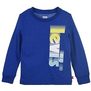Levi's Grafisch T-shirt met lange mouwen voor kinderen sh jongens, 10-16 jaar oud, Surf op het web Blauw, 12 jaar