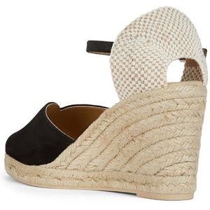 Geox D GELSA B Wedge Sandaal voor dames, zwart, 36 EU, zwart, 36 EU