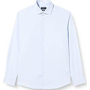 Hackett London Heren Pinpoint Stripe Shirt, Wit/Blauw, 36