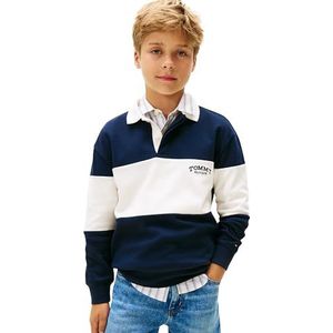 Tommy Hilfiger Colourblock polo voor jongens LS KB0KB10047 L/S Polo, Blauw (Dark Night Navy Colourblock), 3 jaar, Blauw (Donker Night Navy Colourblock), 3 jaar