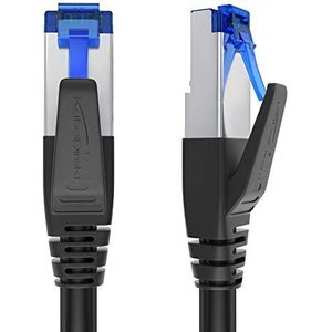 KabelDirekt – Cat 7 Ethernet Kabel, breukvast – 2x 5m – 10 Gigabit LAN Kabel, verkrijgbaar in 0,25-30m (netwerkkabel voor hogesnelheidsnetwerken, PC, switch/router/modem, RJ45, zwart)