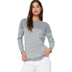 Trendyol FeMan Regular fit Basic Crew Neck Knitwear Trui, Grijs, S, Grijs, S