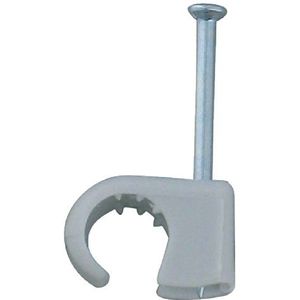 Legrand, Nagelklemmen, kabelklemmen, kleefclips, met ingestoken spijker, grootte: 7-10mm, 20 stuks, grijs, 098366