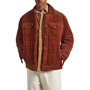 Pepe Jeans Barnet Cord Puffer Jacket voor heren, Bruin (beeldhouwkunst), S