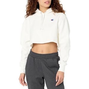 Champion Reverse Weave Cropped Sweatshirt met capuchon voor dames, Wit, XXL