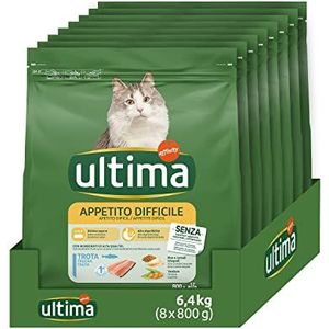 Ultima Appetito difficile forel – droogvoer voor katten – verpakking van 8 x 800 g – in totaal 6,4 kg