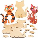 Baker Ross Katten van Hout (6 stuks) Knutselspullen en Knutselsets voor Kinderen