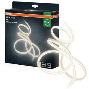 OSRAM Neon Flex decoratieve LED-strips voor buiten, warm wit, 3 m, gemaakt van siliconen, IP44-bescherming, indirecte en directe verlichting voor tuin en balkon