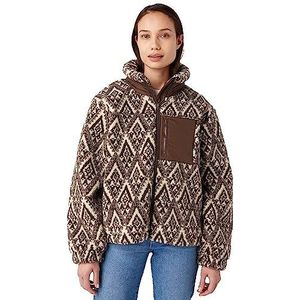 Wrangler Dames Sherpa Zip Through Jacket, CHECOTAH JACQUARD, XL