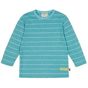 loud + proud Unisex kinderstrepen met linnen, GOTS-gecertificeerd shirt, cyaan, 62/68, cyaan, 62/68 cm