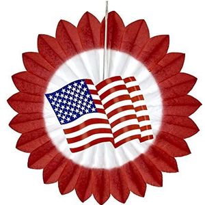 Widmann 95785 USA Vlag papieren vakken, uniseks, volwassenen, rood/wit, one size