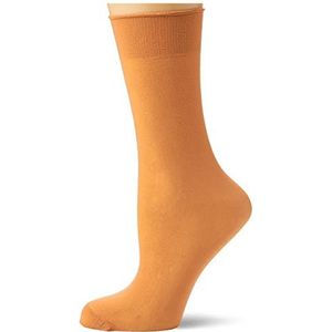 Nur Die Kniekousen voor dames, 30 denier, semi-ondoorzichtige, transparante nylon sokken, matte look met comfortabele band, kniekousen voor dames, amandel, Eén Maat