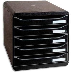 Exacompta - ref. 309714D - Ladebox - Bureau - kantoor BIG BOX PLUSC met 5 laden voor A4+ documenten - Afmetingen: Diepte 34,7 x Breedte 27,8 x Hoogte 27,1cm - Zwart