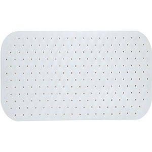 MSV Douche/bad anti-slip mat badkamer - rubber - wit - 36 x 65 cm - met zuignappen