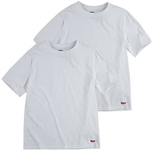 Levi's Kids Boy's Lhb 2Pk T-shirt met ronde hals, wit, S