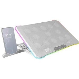 Mars Gaming MNBC13 - Laptopstandaard - Wit - Voor Notebooks tot 17 inch - 13 Ventilatoren - ARGB Verlichting