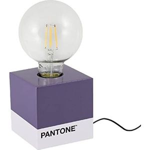 Homemania tafellamp Cube – kantoor, nachtkastje, violet, wit, zwart, hout, 9,5 x 9,5 x 9,5 cm, 1 x E27, max. 100 W