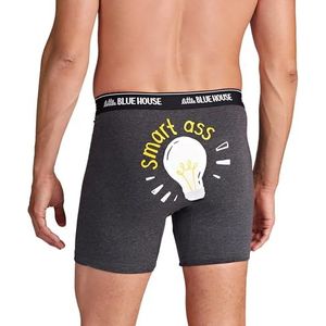 Hatley Joke boxershorts voor heren, Glow-in-the-dark Smart Ass, L