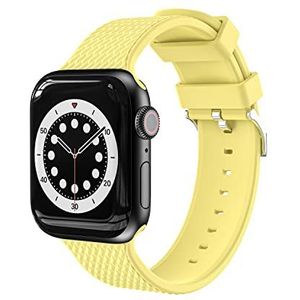 Compatibel met Apple Watch armband 38 mm, 40 mm, 41 mm, reservearmband van siliconen, sport, zacht, compatibel met iWatch serie 7 SE 6 5 4 3 2 1 vrouwen mannen (38/40/41 mm, geel), Eén maat