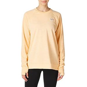 Nike Dames W NK PACER CREW T-shirt met lange mouwen, Meloen Tint/HTR/(Reflecterende silv), XL