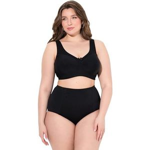 Ulla Popken Grote maten grote maten plus size ontlastingsbeha, structuur, zonder beugel, cup C - H, zwart, 95E