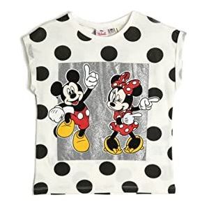 Koton Meisjes Minnie Mouse Oversized Gelicentieerd Gleamy Katoenen T-shirt, ecru design (0d1), 4-5 Jaar