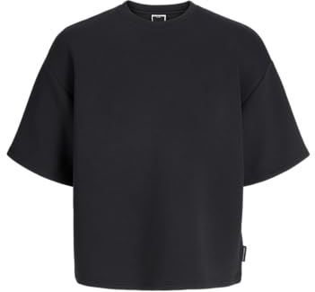 JACK & JONES - Sweatshirt - Zwart - Wijde Pasvorm - Ronde Hals