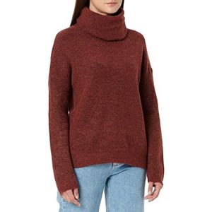 Vila Vicilia Rolhals L/S Knit Top/Su-Noos Sweater voor dames, Fired Brick/Detail: melange, L