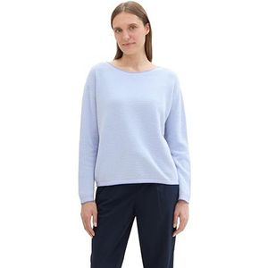 TOM TAILOR Gebreide damestrui van biologisch katoen, 36353 - Blue Bubble Knit Structuur, S