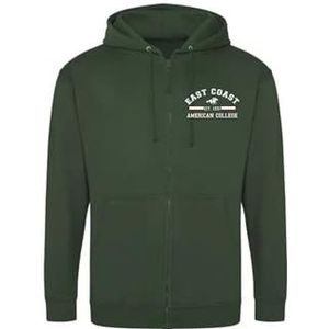 AMERICAN COLLEGE USA Sweatshirt met print, warme kleding, uniseks, kinderen, jongens en meisjes, casual, model ACSZW2, donkergroen, 16 jaar, Groen, 16 ans