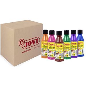 Jovi - Acrylverf, 6 x 250 ml, secundaire kleuren, hoge dekking, gemakkelijk op elk oppervlak aan te brengen, glutenvrij (680/6B)