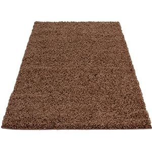 Mynes Home Shaggy Tapijt hoogpolig bruin 30 mm/langpolig tapijten effen design/woonkamer tapijt / 160x220 cm
