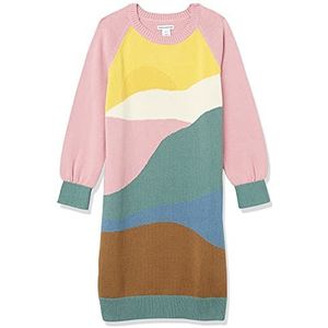 Amazon Essentials Raglan-sweaterjurk voor meisjes, lichtroze saliegroen, S