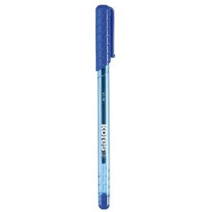 Kores - K1: blauwe balpennen, 1 mm medium point biro met veegbestendige inkt voor glad schrijven, driehoekige ergonomische vorm, school- en kantoorbenodigdheden, verpakking van 12 stuks