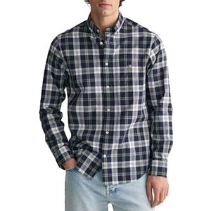 GANT Heren Reg Poplin Check Shirt Shirt met Button-down-kraag, classic blue, 3XL