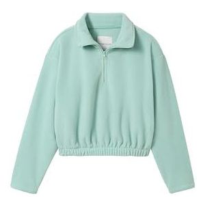 TOM TAILOR - 1044533 - Troyer - Rookgroen - Fleece Sweatshirt voor Meisjes