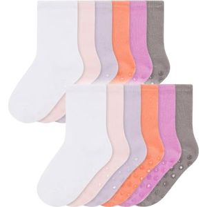 Bramble & Bear Set van 6/12 babysokken, uniseks, antislip babysokken met zachte katoenen constructie, geassorteerd blauw en roze voor kinderen van 0-5 jaar, comfortabel, flexibel, ademend, Assortiment