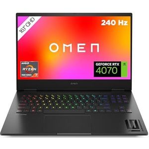 HP Omen Gaming Laptop | 16,1"" QHD 240Hz Display | AMD Ryzen 7-7840HS | 32 GB DDR5 RAM | 1 TB SSD | NVIDIA GeForce RTX 4070 | Windows 11 Home | QWERTZ | zwart